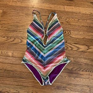 Becca colorful printed one piece swimsuit